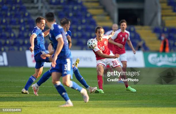 Denmarks Yussuf Poulsen during the friendly pre Euro 2021 match between Denmark and Bosnia and Herzegovina at Broendby Stadium, Copenhagen, Denmark...