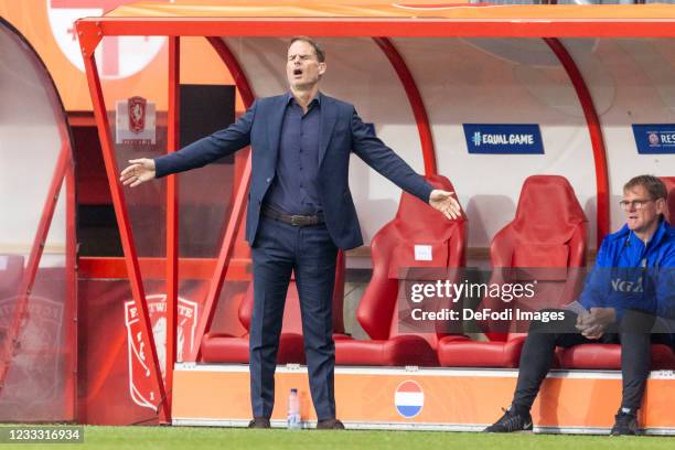 Frank de Boer of Netherlands look dejected during the international friendly match between Netherlands and Georgia at De Grolsch Veste Stadium on...