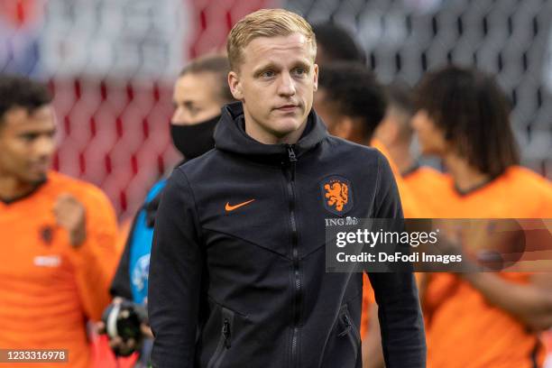 Donny van de Beek of Netherlands look dejected during the international friendly match between Netherlands and Georgia at De Grolsch Veste Stadium on...