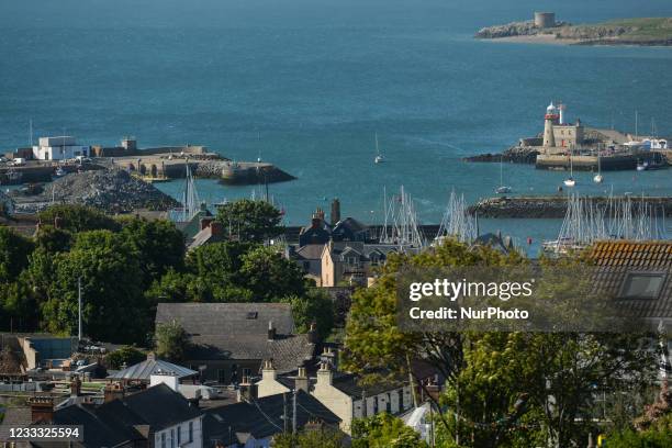 General view of Howth and the harbor area on the June Bank Holiday. On Monday, 7 June 2021, in Howth, Dublin, Ireland.