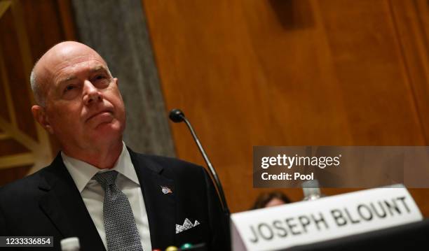 Joseph Blount, Jr., President and Chief Executive Officer, Colonial Pipeline testifies during a Senate Homeland Security and Governmental Affairs...