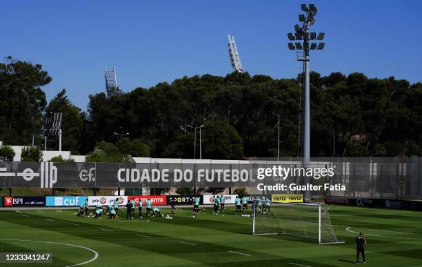 Portugal players during a training session at Cidade do Futebol FPF on June 8, 2021 in Oeiras, Portugal.