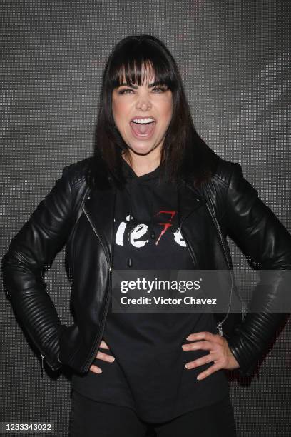 Lisset attends a press conference to promote the show "Sie7e" at Pepsi Center WTC on June 8, 2021 in Mexico City, Mexico.