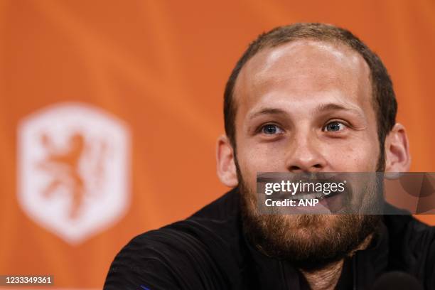 Daley Blind during a press event of the Dutch national team on the KNVB Campus on June 09, 2021 in Zeist, the Netherlands. The Dutch national team is...