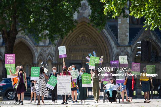 Group of womens rights champions including Helen Pankhurst Shadow Women's and Equality Secretary Marsha de Cordova and Shola Mos-Shogbamimu in...