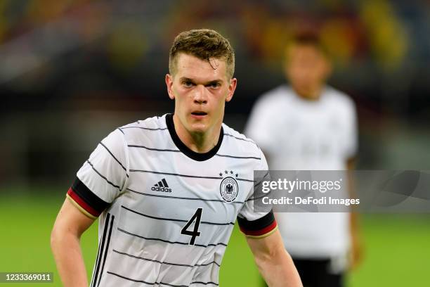 Matthias Ginter of Germany looks on during the international friendly match between Germany and Latvia at Merkur Spiel-Arena on June 7, 2021 in...