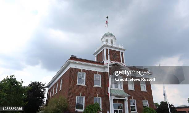 Strathroy, ON- June 9 - The Town of Strathoy has their flags at half mast. The town is where the alleged man that that killed four members of a...