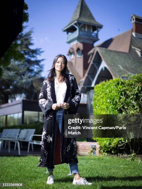 Tennis player Alizé Lim is photographed for Paris Match on May 7, 2021 in Rueil-Malmaison, France.