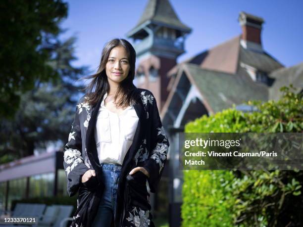 Tennis player Alizé Lim is photographed for Paris Match on May 7, 2021 in Rueil-Malmaison, France.