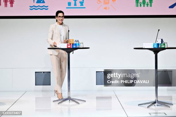 Crown Princess Mary of Denmark speaks at the Danish Industry conference about achieving the UN's Sustainable Development Goals in Copenhagen,...