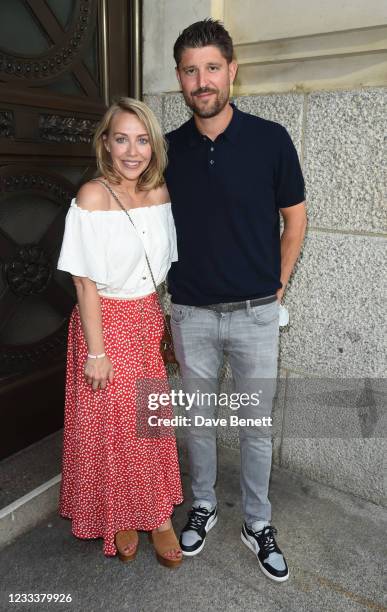 Laura Hamilton and Alex Goward attend the gala night performance of "The Money" at London County Hall on June 10, 2021 in London, England.