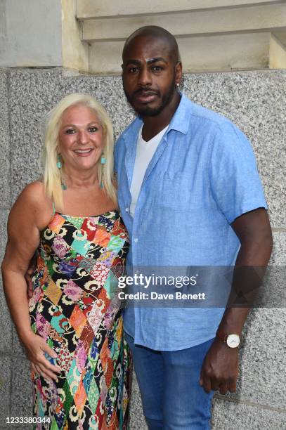 Vanessa Feltz and Ben Ofoedu attends the gala night performance of "The Money" at London County Hall on June 10, 2021 in London, England.