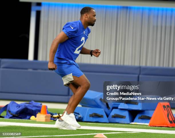 Los Angeles, CA Wide receiver Robert Woods of the Los Angeles Rams during Los Angeles Rams mini camp at SoFi Stadium in Inglewood on Thursday, June...