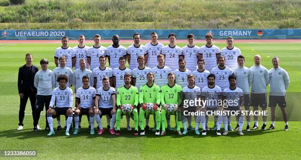 Germany's defender Christian Guenter, Germany's defender Lukas Klostermann, Germany's defender Matthias Ginter, Germany's defender Antonio Ruediger,...