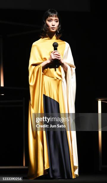 Actress Ayame Gouriki attends the opening ceremony of ShortShorts Film Festival at LINE Cube Shibuya on June 11, 2021 in Tokyo, Japan.