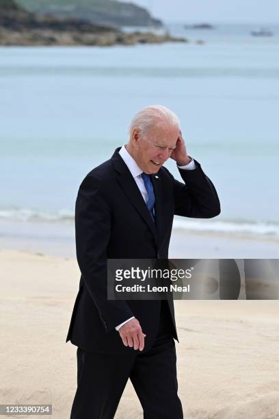 President Joe Biden attends the G7 Summit In Carbis Bay, on June 11, 2021 in Carbis Bay, Cornwall. UK Prime Minister, Boris Johnson, hosts leaders...