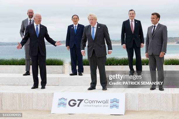 President of the European Council Charles Michel, US President Joe Biden, Japan's Prime Minister Yoshihide Suga, Britain's Prime Minister Boris...