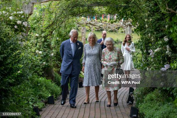 Prince Charles, Prince of Wales, Camilla, Duchess of Cornwall, Queen Elizabeth II, Prince William, Duke of Cambridge and Catherine, Duchess of...