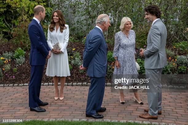 Britain's Prince William, Duke of Cambridge, Britain's Catherine, Duchess of Cambridge, Britain's Prince Charles, Prince of Wales, Britain's Camilla,...
