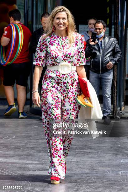 Queen Maxima of The Netherlands visits the Special Olympics on June 11, 2021 in The Hague, Netherlands. The annual two-day sports event for people...