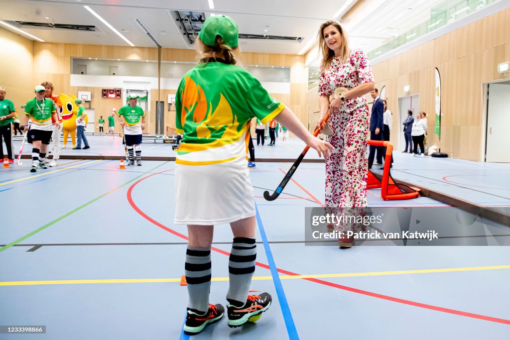 Queen Maxima Of The Netherlands Visits the The Special Olympics National Games (SONS2021) In The Hague