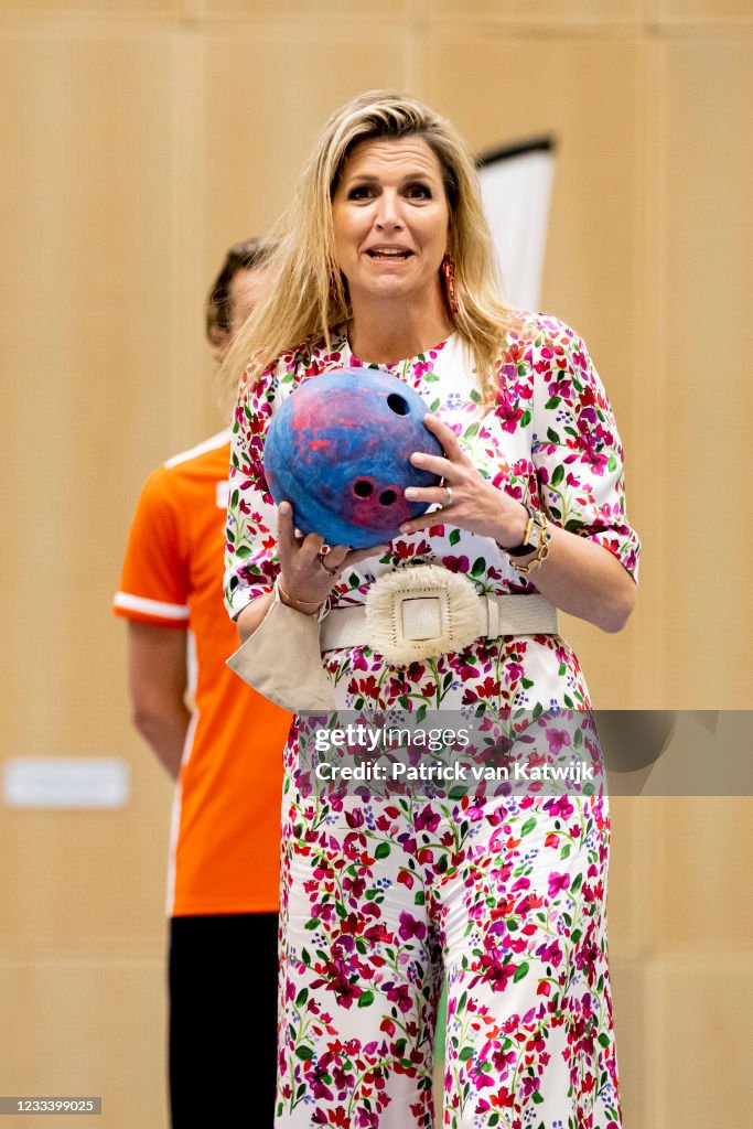 Queen Maxima Of The Netherlands  Visits the The Special Olympics National Games (SONS2021) In The Hague