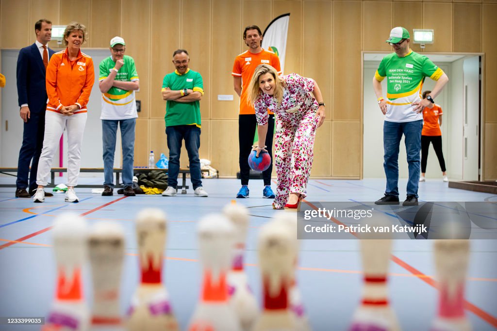 Queen Maxima Of The Netherlands  Visits the The Special Olympics National Games (SONS2021) In The Hague