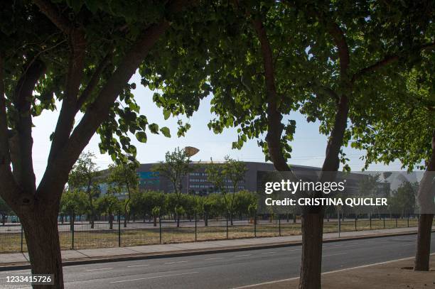 External view of the La Cartuja stadium in Seville on June 12, 2021. - La Cartuja stadium will host UEFA EURO 2020 Group E football match Spain v...