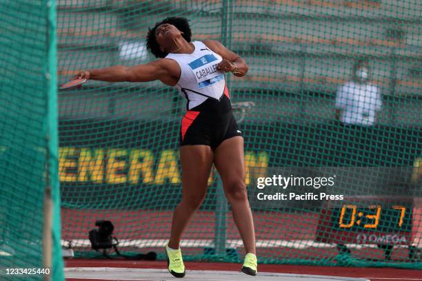 Denia Caballero during the Women Discus Throw competition at the Wanda Diamond League Golden Gala Pietro Mennea at Asics Firenze Marathon Stadium...