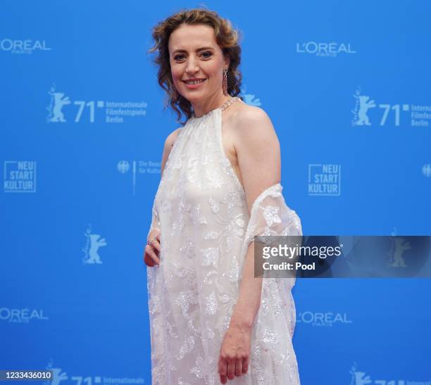 Maren Eggert, winner of the Silver Bear for Best Leading Performance for their movie "Ich bin dein Mensch" attends the Award Ceremony and "Babardeală...