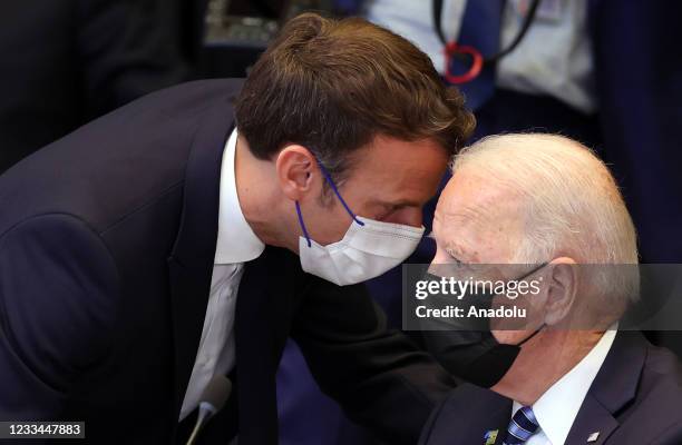 President Joe Biden and French President Emmanuel Macron have a conversation ahead of the NATO summit at the North Atlantic Treaty Organization...