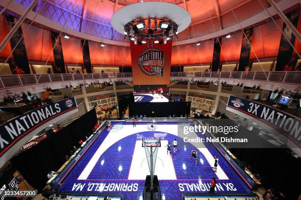 An overall view of Naismith Memorial Basketball Hall of Fame during the Red Bull USA Basketball 3X Nationals on June 12, 2021 at the Naismith...