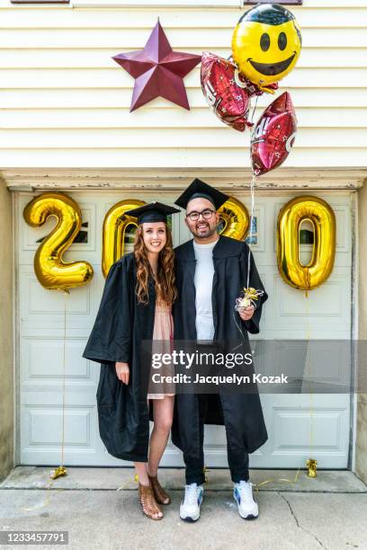 isolation graduation - jacquelyn kozak stock pictures, royalty-free photos & images