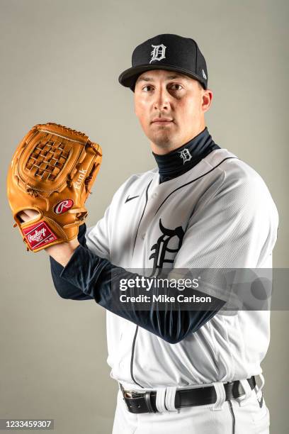 Kyle Funkhouser of the Detroit Tigers poses during Photo Day at Publix Field at Joker Marchant Stadium on Thursday, February 25, 2021 at in Lakeland,...