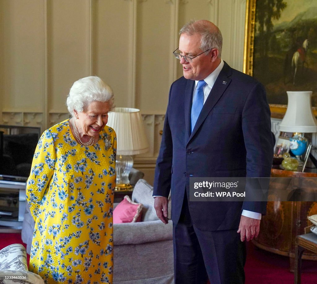Queen Elizabeth II Meets Australian PM At Windsor Castle