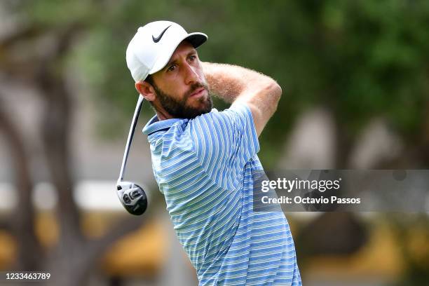 Romain Wattel of France tees off on the tenth hole during Day One of the Challenge de Espana at Iberostar Real Club de Golf Novo Sancti Petri on June...