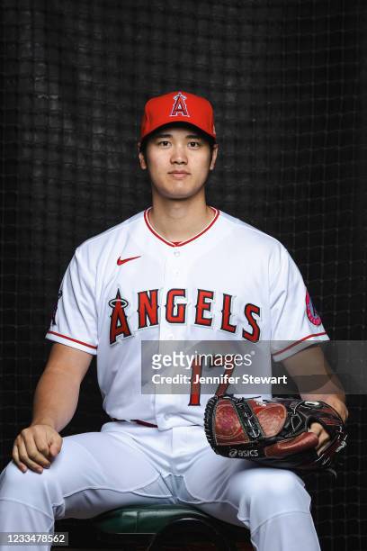 Shohei Ohtani of Los Angeles Angels poses during Photo Day on Friday, February 26, 2021 at Tempe Diablo Stadium in Tempe, Arizona.