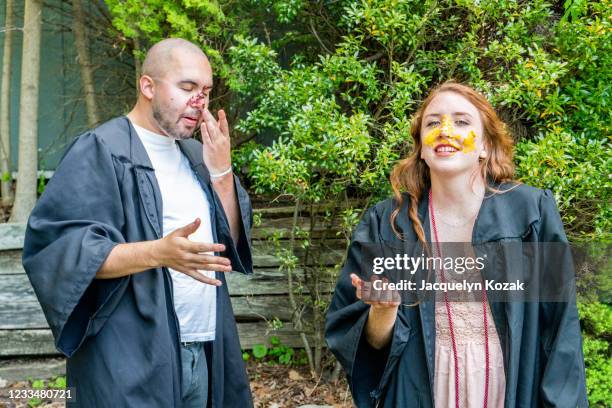 isolation graduation - jacquelyn kozak stock pictures, royalty-free photos & images