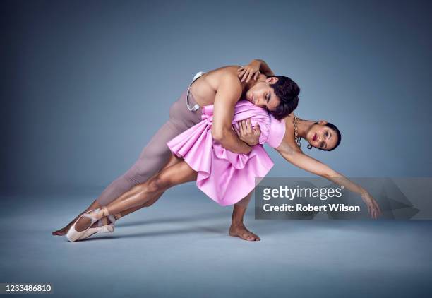 Ballet dancers Cesar Corrales and Francesca Hayward are photographed for the Times magazine on September 23, 2020 in London, England.