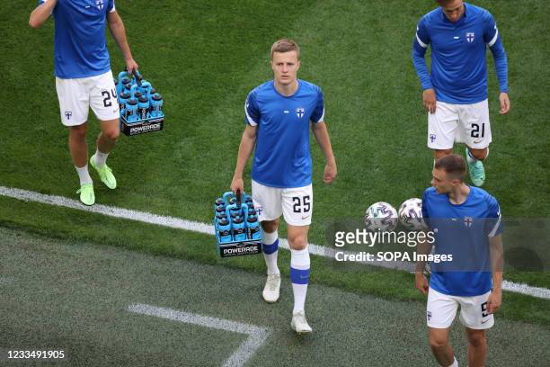 Robert Ivanov of Finland in action during the European championship EURO 2020 between Russia and Finland at Gazprom Arena. .