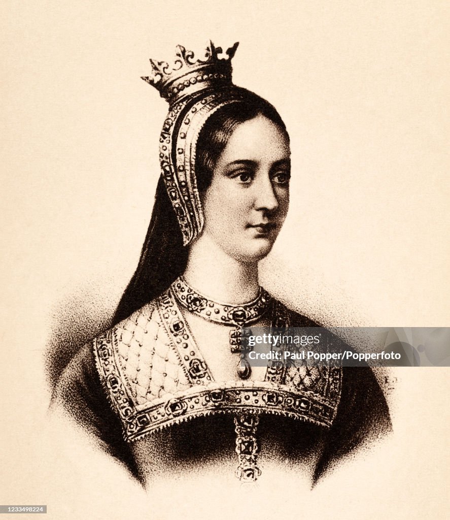 French Queen Mary Tudor - Vintage Postcard Illustration
