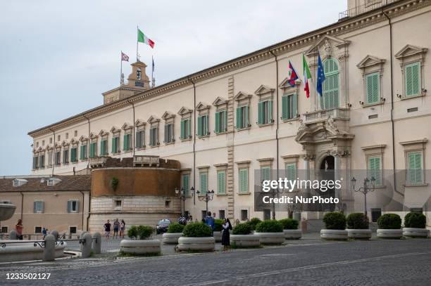View of Quirinale Palace in Rome, Italy, on June 16, 2021. Quirinale is the Presidential Residence of Italian Republic President .