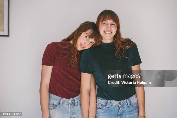 Sisters smiling