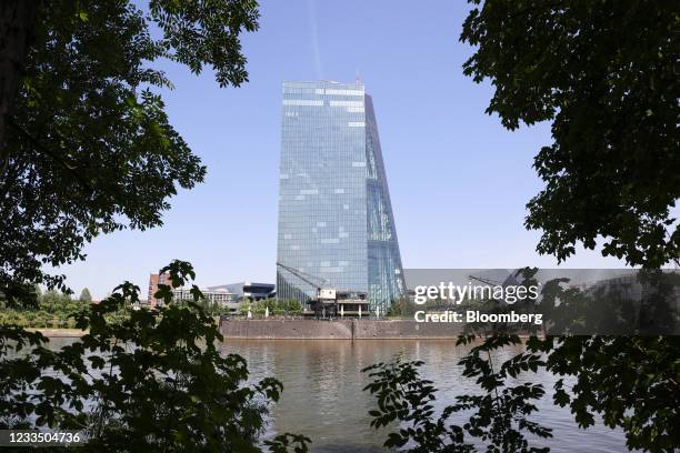 The European Central Bank headquarters beside the River Main in Frankfurt, Germany, on Thursday, June 17, 2021. European Central Bank Chief Economist...