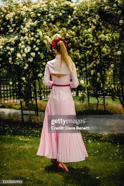 Tatiana Korsakova prepares to attend ladies day at on June 17, 2021 in London, England.