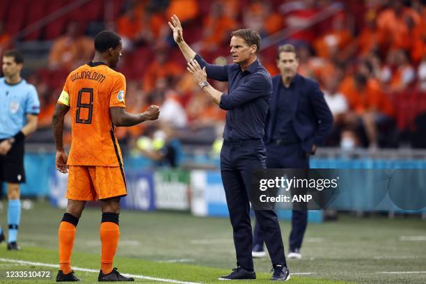 Georginio Wijnaldum of Holland, Holland coach Frank de Boer during the UEFA EURO 2020 Group C match between the Netherlands and Austria at the Johan...