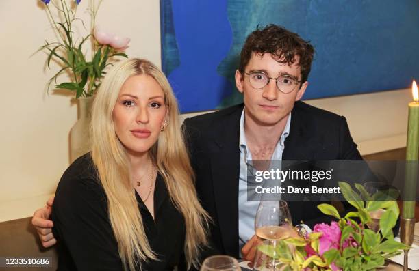 Ellie Goulding and Caspar Jopling attend a private view, dinner and auction of multi-disciplinary artist Lily Lewis' new collection "Safe Places" in...