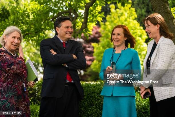 May 13, 2021: White House Chief of Staff Ron Klain, White House Press Secretary Jen Psaki and White House Communications Director Kate Bedingfield...