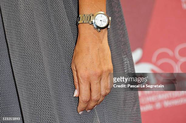 Director Monica Maggioni attends the "Out of Tehran" photocall during the 68th Venice Film Festival at Palazzo del Cinema on September 2, 2011 in...