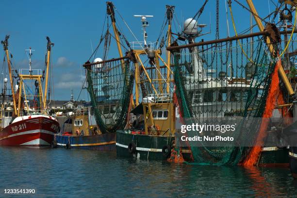 Fishing boats moored at Kilmore Quay harbour. On Friday, 18 June 2021, in Kilmore Quay, County Wexford, Ireland.